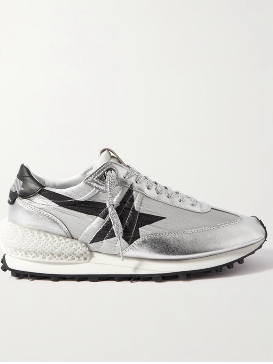Golden Goose Shoes - Golden Goose Marathon Metallic Leather Trimmed Ripstop Sneakers 🪿 🌟 👟